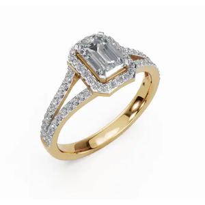 Anillo de Diamante Cultivado en Laboratorio con Corona Real de Esmeralda y Halo, de 1.035 Ct, Oro de 9, 14 y 18 Quilates, Joyería Fina al por Mayor, Exportación OEM - Product Image 5