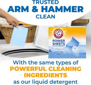 ARM & HAMMER พาวเวอร์ชีทส์ ผงซักฟอกแบบแผ่น ไร้สารเหลว กลิ่นเฟรชบรีซ 60 แผ่น/แพ็ค - Product Image 4