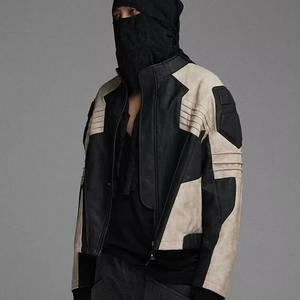 Chaqueta de cuero Vintage de estilo americano para hombre, Chaqueta larga informal de ajuste holgado, solapa, moda de primavera y otoño - Product Image 5