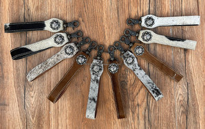 Nouveau véritable cuir de fourrure de vachette fait à la main mignon charmant bracelet forme porte-clés Western élégant moderne bracelet en forme de porte-clés - Product Image 5