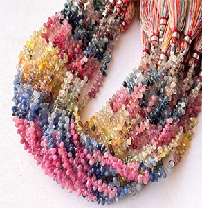 Cuentas de Zafiro Multicolor Facetadas en Forma de Briollete de 7-9 mm, 8.50 Pulgadas, Cristal Suelto para Joyería, Tamaños 4 mm, 8 mm, Coszcalt Exports BV010 - Product Image 4