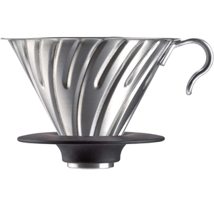 Ensemble de filtre à café en plastique HARIO V60 02 1/4 tasse Argent Fabriqué au Japon Cône pour verser le café Lavable au lave-vaisselle Passe au four - Product Image 1