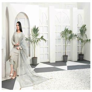 Unstitchedched karrandi banarsi Gala ปักลาย salwar kameez แบบแฟนซีแบบปัก - Product Image 1