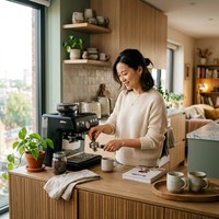 Buffet moderne de luxe en bois massif avec station de bar à café et rangement personnalisé pour la maison, l'hôtel, la salle à manger et la cuisine