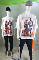 T-shirt en jersey respirant pour homme de haute qualité, à épaules tombantes, 100 % coton, avec bordure contrastée sur le devant, service OEM, production en gros