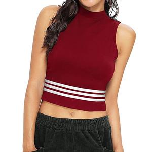 Camiseta de manga corta a rayas para mujer, ropa de punto 100% de algodón estampada, OEM, personalizada, nueva moda - Product Image 3