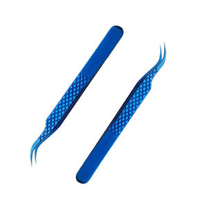 Pince à cils professionnelle de haute qualité Blue Diamond Grip Volume Outil de beauté en acier avec logo personnalisé - Product Image 4