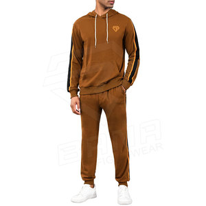 Ropa deportiva informal para exteriores para hombre, transpirable, ligera, ecológica, chándal de 2 piezas, Sudadera con capucha de algodón 100%, jersey de talla grande - Product Image 2