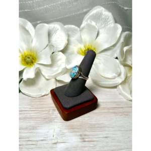 Navajo-<b>Crafted</b> Golden Hill Turquoise & Sterling Silver Ring Size 7.5 Cultural Collectible Jewelry - Product Image 3