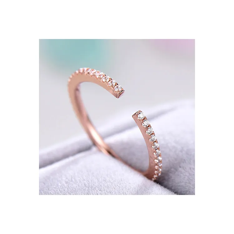 Roségouden Ring Diamant Luxe Nieuw Design Massief Gouden Fijne Sieraden Ringen Met Echte Diamanten Ring