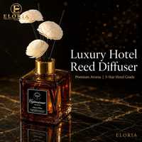 Diffuseur de parfum en verre de luxe Eloria, qualité hôtel 5 étoiles, avec bâtonnets en rotin naturel, sans alcool, aromathérapie pour chambre à coucher