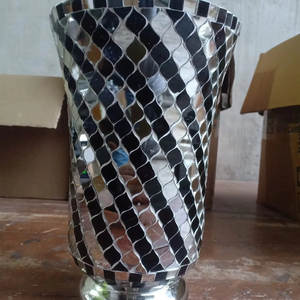 Large Vintage Handmade Stained Glass Mosaic Vase - Product Image 1