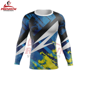 T-shirt vierge de compression à manches longues hauts d'entraînement de gymnastique athlétique t-shirt de couche de base de course de fitness de qualité - Product Image 1