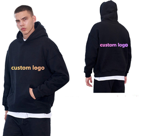 เสื้อมีฮู้ดของผู้ชายแบบไม่มีสายเสื้อสวมหัวรุ่น500GSM เฮฟวีเวตมีฮู้ดผ้าคอตตอน100% เสื้อสเวตเชิ้ตของผู้ชาย - Product Image 3