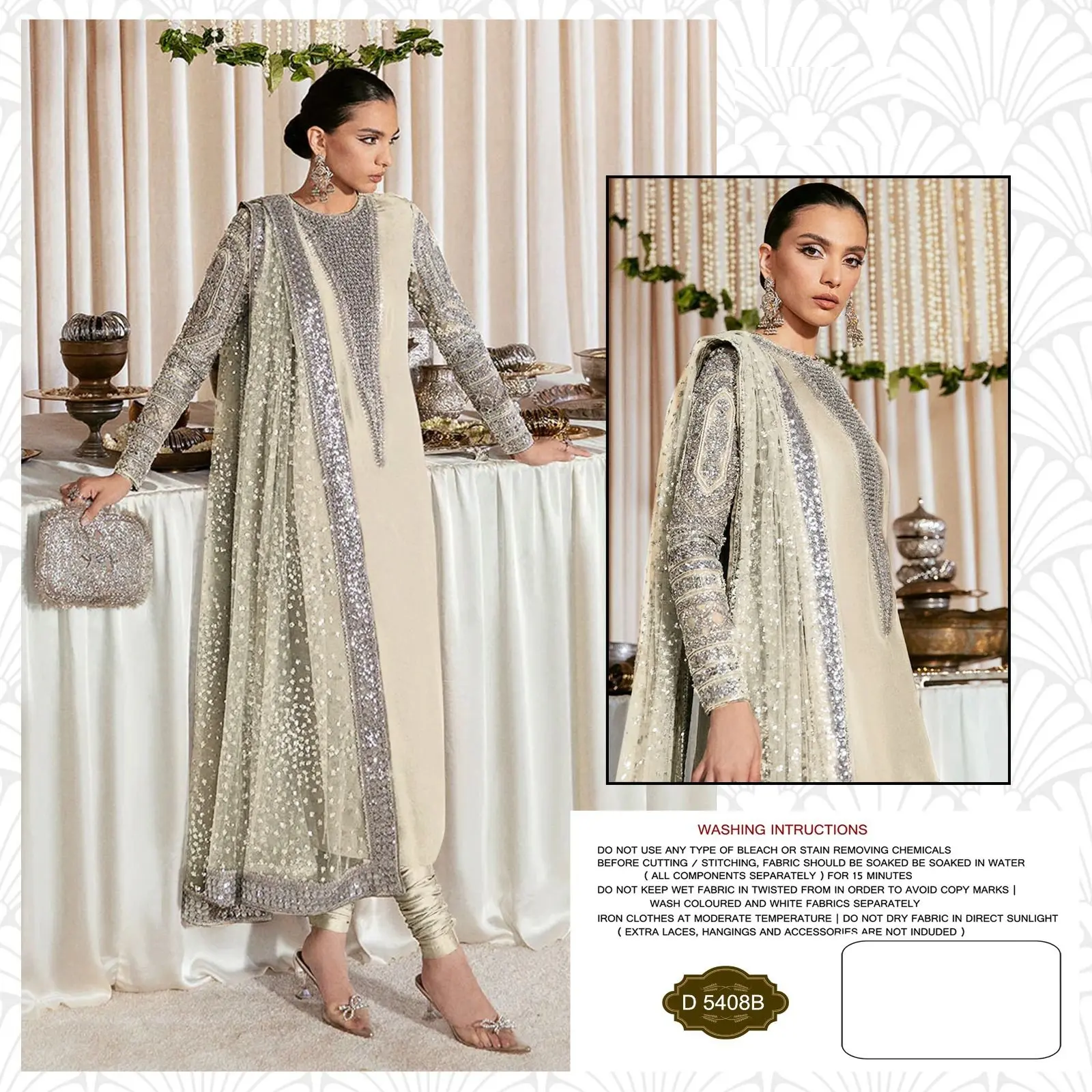 New Pakistani Stylist Heavy Georgette Long suit With Net Embroidery Work Dupaata Pakistani Suit
