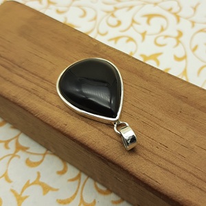 Statement Handcrafted Drop Black <b>Onyx</b> Pendant 925Sterling Silver Charm <b>Necklace</b> Wholesale Fine Jewelry Pendant & Charm <b>Necklace</b> - Product Image 6