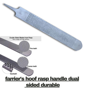 Lima de Cascos de Acero Inoxidable de Doble Cara, Fina y Gruesa, con Agarre Ergonómico, Herramienta Esencial para el Mantenimiento de Cascos Equinos, Raspa para Herradores - Product Image 1