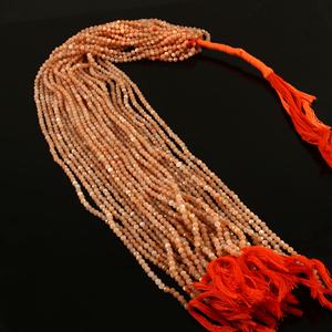 AAA แฮนด์เมด December birthstone สร้อยคอแท้ Sunstone พลอยเจียระไนลูกปัดกลมสีส้มเครื่องประดับของขวัญคริสต์มาสที่ดีที่สุด - Product Image 1