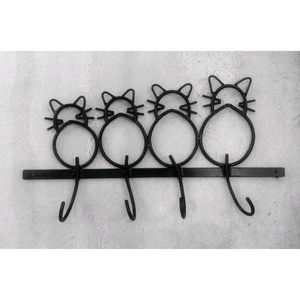 Crochets muraux réglables en fer forgé vintage, revêtement noir, pour la décoration de la maison, du salon, de la salle de bain, pour suspendre les vêtements, les manteaux - Product Image 4