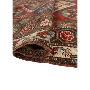 Alfombra de Lana Kiaan de Gran Tamaño, Color Rojo Naranja, Anudada a Mano, con Medallón Rectangular, para Pasillo, Entrada, Hogar -Paem-1427 9x12 - Product Image 2