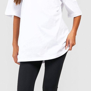 OEM Personnalisé Femmes Crop Top T Shirt 100% Coton Léger Blanc Sexy Femmes Fitness Crop Top TeesSummer Heavyweight Peigné Ensemble - Product Image 3