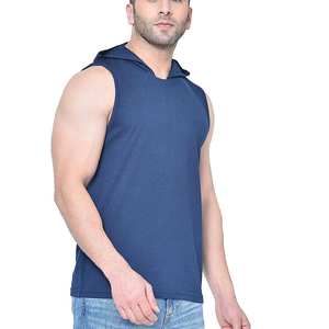 High Quality <b>Men's</b> Summer <b>Sleeveless</b> Gym <b>Hoodies</b> 100% Cotton Quick Dry and Breathable Printed Pattern on Sale - Product Image 4