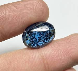 Cabochon ovale en vrac de pierre précieuse de cyanite naturelle originale coupée prix d'usine en gros pour la fabrication de bijoux OEM de pierres précieuses en vrac véritables - Product Image 1