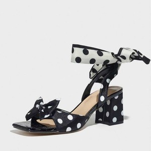 Black <b>White</b> Polka Dot Design with Cute Bow Accents Comfort Block <b>Heels</b> for Parties Dates Daily WearDress <b>Shoes</b> for Ladies - Product Image 5