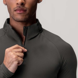 Camiseta Premium Sport Quarter Zip para hombre: jersey que absorbe la humedad y de secado rápido para gimnasio, correr y hacer ejercicio - Product Image 3