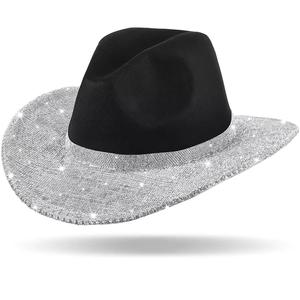 Vente chaude De Mode Daim Solide Partie Cowgirl Chapeau Femmes Hommes Western Strass Cowboy Chapeau Rose - Product Image 2
