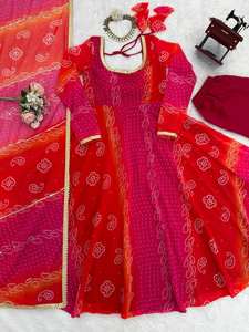 Vestidos Casuales Anarkali de Georgette con Estampado Floral para Destacar - ¡Elegancia sin Esfuerzo con un Toque de Gracia! - Product Image 6