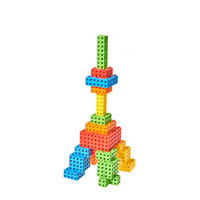 Jouet éducatif en plastique Multilink, cubes de 2 cm, pour enfants de 5 à 7 ans - Thème bâtiments modernes, ensemble de 100 pièces