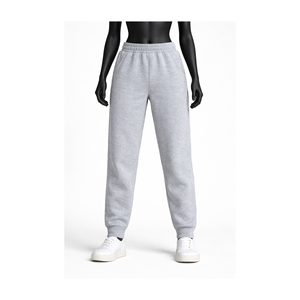 Pantalones de chándal de forro polar de cintura alta personalizados para mujer, con cintura elástica y dobladillo con puños, pantalones suaves para correr, ropa de descanso, venta al por mayor OEM - Product Image 1