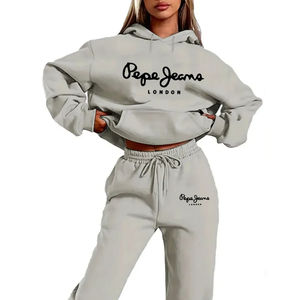 Venta caliente simple ropa deportiva de mujer Sudadera con capucha de manga larga + conjunto de pantalones mujeres deportes ropa deportiva al aire libre - Product Image 1