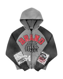 Conjunto Deportivo Personalizado de Invierno, 400 GSM, 100% Algodón Transpirable, Lavado Ácido, Bordado Desgastado, Pantalones Holgados, Sudadera con Capucha, Estilo Flared - Product Image 4