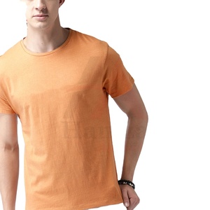 T-shirt décontracté orange de qualité supérieure à manches courtes en tissu de coton confortable T-shirts pour hommes par Hamza Apparels - Product Image 1