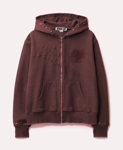 Sweatshirts à capuche pour hommes de luxe OEM Sweatshirts à capuche de haute qualité en coton épais avec fermeture éclair et lavage à l'acide Sweats à capuche personnalisés en pierre de Royle - Product Image 3