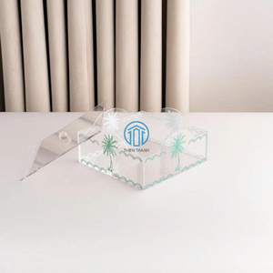 Luxury Acrylic Ramadan Storage Organizer Box with Palm Tree Print Clear Decorative <b>Gift</b> Box for Arabian <b>Eid</b> Party Favor - Product Image 3