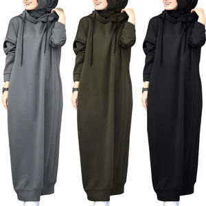 Sudadera con capucha abaya modesta de gran tamaño para mujer con tela suave de longitud larga y ajuste holgado cómodo para uso informal y diario - Product Image 1
