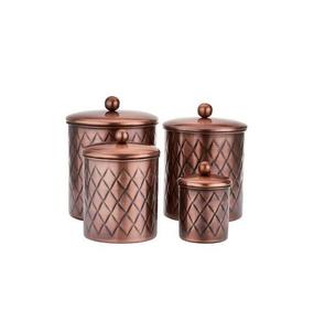 Juego de botes de cobre pulido con acabado brillante y fácil agarre de tapa que ofrece forma y función en el diseño de su cocina - Product Image 4