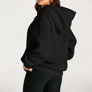 Pull à capuche pour femme Couleur unie Respirant Casual Design unisexe avec logo avant pour l'hiver - Product Image 4