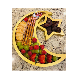 Wood Food Serving Tray Moon Star Shape Fruit Plate Home Decorative item Wood Tray At Cheap Price - Product Image 4