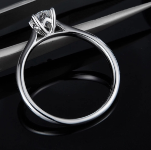 แหวนเพชรโมอิสซาไนต์ทรงกลม เงินแท้ 925 ของขวัญสำหรับเธอ - Product Image 4