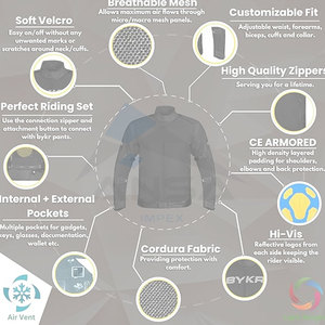 Veste de moto double sport pour homme, veste de moto respirante et protectrice pour la conduite d'aventure avec armure de sécurité noire - Product Image 2