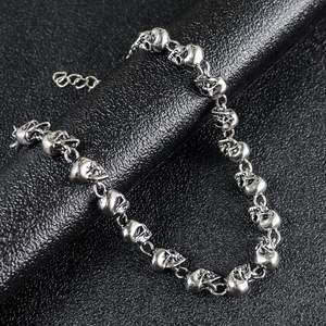 Bracciale a Catena con Teschio in Acciaio Inossidabile Stile Punk Vintage Caiyao, Placcato Argento Anticato, Gioiello Unisex alla Moda - Product Image 4