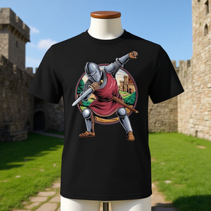 T-shirt promozionale a tema Cavaliere Medievale che fa il Dabbing - Product Image 3