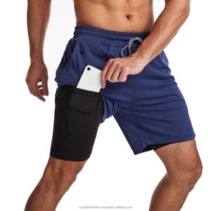 2025 plus récent hommes décontracté entraînement Shorts de gymnastique Fitness Joggers sports d'été entraînement pantalons courts 2-en-1 course Jogging Shorts - Product Image 4