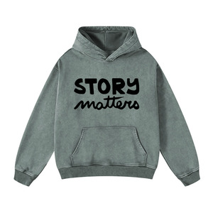 เสื้อฮู้ดซักกรดของผู้ชายไซส์พิเศษแบบสวมหัวเสื้อมีฮู้ดซักด้วยกรดสำหรับผู้ใหญ่ผู้ชายดีไซน์พิมพ์ลายหน้าจอ - Product Image 4