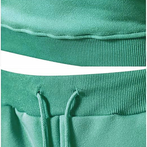 Ensemble de survêtements délavés à l'acide imprimés personnalisés unisexe, sweat à capuche épais et intégral à fermeture éclair, pantalon de survêtement empilé, taille moyenne abîmée - Product Image 2