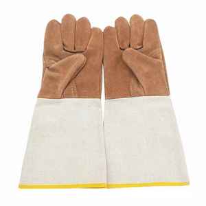 Gants de travail en cuir marron/blanc pour soudeur, anti-écrasement, doublés de polaire, pour jardinage, construction, résistants à l'usure, isolation thermique EN420 - Product Image 2